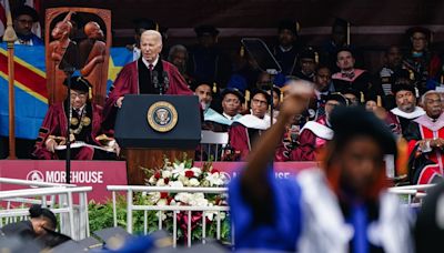 Fists raised, backs turned to Biden: Inside Morehouse’s graduation ceremony of protest