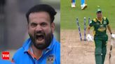 Irfan Pathan's banana swing returns to haunt Younis Khan 18 years after his hat-trick in India vs Pakistan Test in Karachi - watch | Cricket News - Times of India