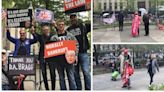 'Stop criming!' Dueling protests face off outside Trump trial