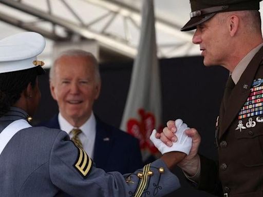 U.S. President Biden speaks at United States Military Academy commencement, in West Point