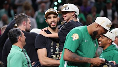 Jayson Tatum shared a beautiful moment with his son after the Celtics won the 2024 NBA Finals