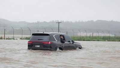 Kim Jong Un Drives Into Deep Flood in His Lexus LX 600