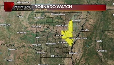 Severe weather threat continues across central and northern Arkansas Tuesday night