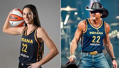 Country star Tim McGraw dons Caitlin Clark's Indiana Fever jersey at concert in Indianapolis