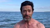 Hugh Jackman strips to trunks for freezing New Year dip