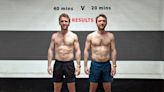 These twins did the same workout for 3 months — but 1 exercised for half as long each time. By the end, they saw almost exactly the same results.