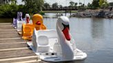 Four pedal boats available for rides on the Coosa River this summer