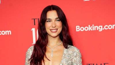 Dua Lipa Wore a transparent Chanel Dress Embroidered With Crystals