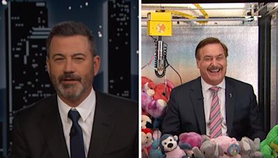 Jimmy Kimmel Interviews MyPillow’s Mike Lindell in a Claw Machine in Bizarre Late Night Segment