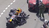 ¡Espeluznante accidente de Pérez y drama en la salida para Sainz en el GP de Mónaco de F1!: así quedó el coche de 'Checo'