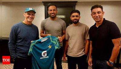 Watch: Captain Babar Azam and Pakistan team welcome new coach Gary Kirsten in Leeds | Cricket News - Times of India