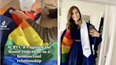 BYU Is Known For Their Previous Anti-Gay "Honor Code," So This Student Flashed Her Graduating Class With A Pride Flag