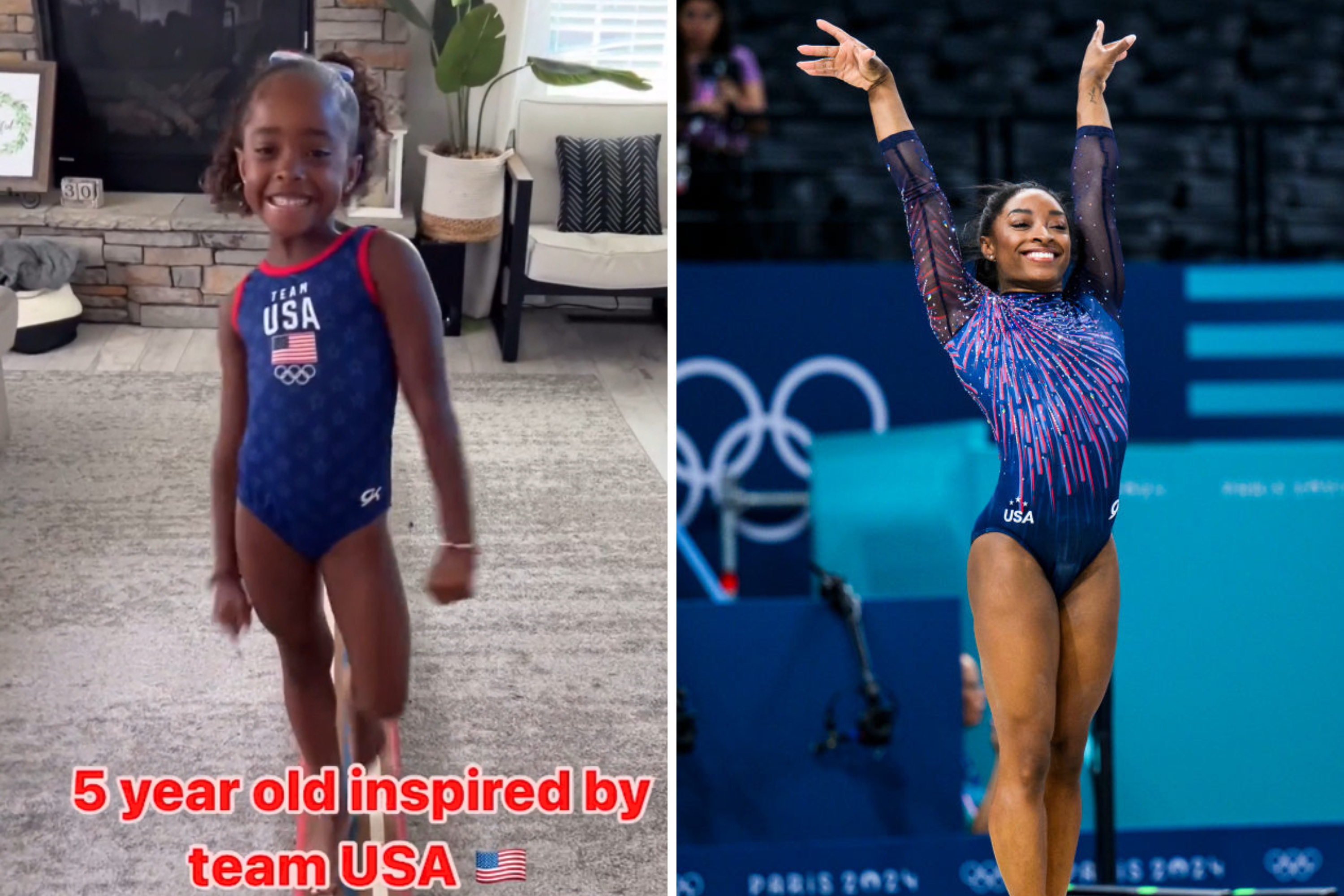 Simone Biles praises 5-year-old gymnast inspired by team USA—"Get it girl!"