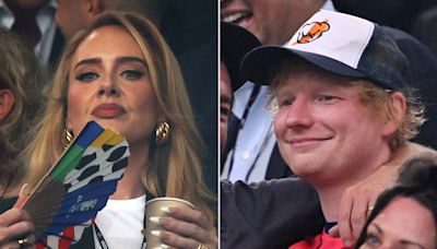 Adele, Ed Sheeran e mais famosos assistem a jogo da Inglaterra pela Eurocopa
