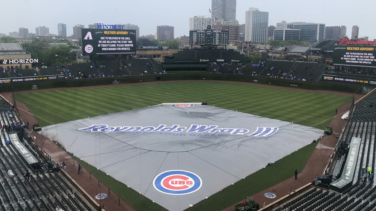 Tuesday night's Cubs-Brewers to begin in a rain delay. Here's what we know