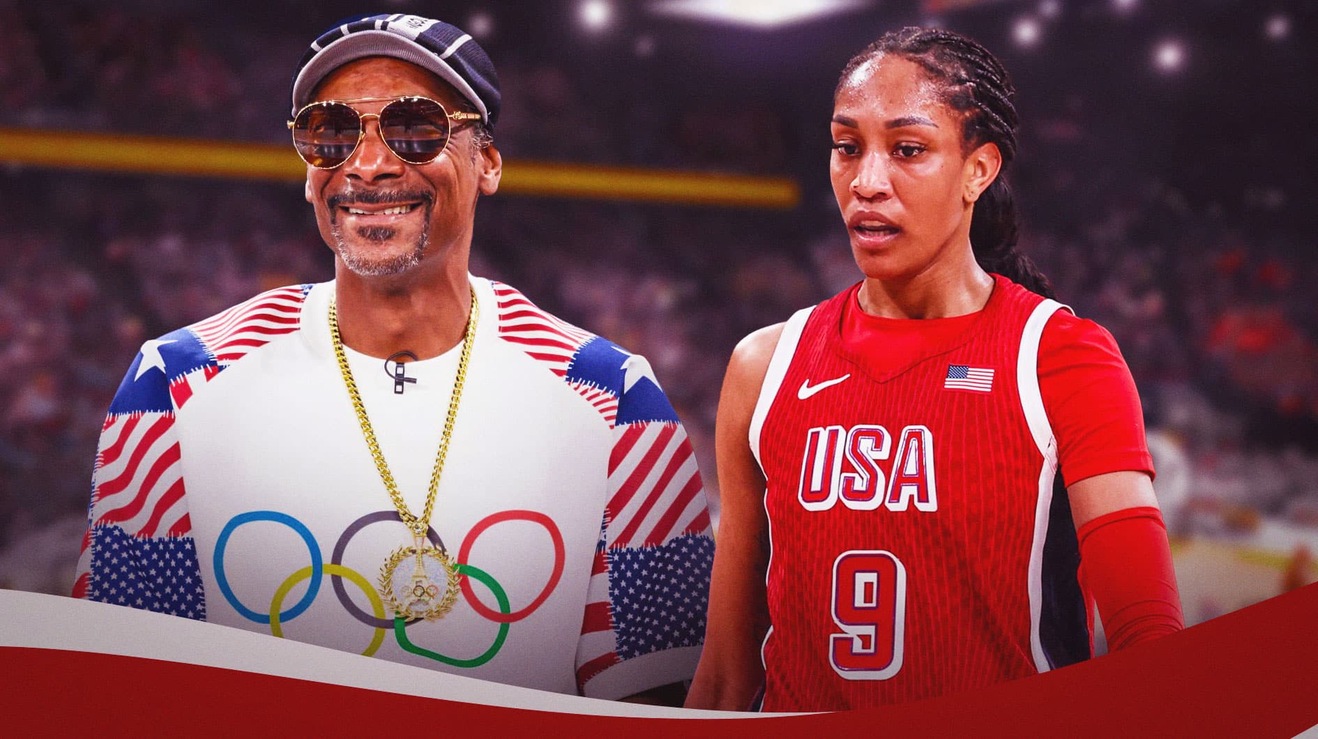 A'ja Wilson reacts to viral Olympics photos with Snoop Dogg