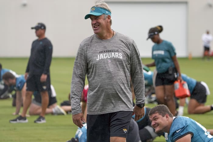 When do rookies, veterans report for Jaguars training camp?