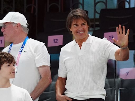 Tom Cruise and Ariana Grande watch Simone Biles compete at Paris Olympics