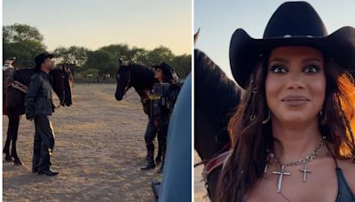 Anitta vive tremendo susto con un caballo durante la grabación del ‘La Tóxica’ con Alejandro Fernández