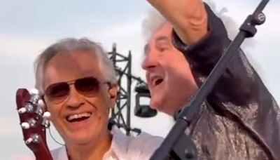 Andrea Bocelli Plays Guitar with Brian May in Sweet Pre-Show Clip: Watch!