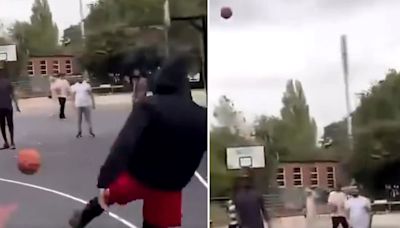Watch UFC star's 'almost impossible' basketball trick shot… but did he fake it?