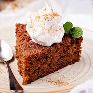 A cake made with grated carrots and often topped with cream cheese frosting. A popular cake for Easter and other springtime celebrations. Can be made with a variety of add-ins, such as nuts, raisins, and pineapple.