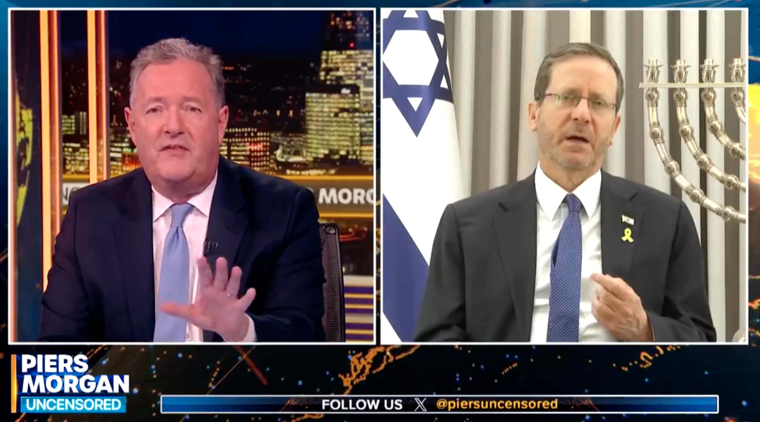 Piers Morgan Calls Out Israeli President For Attacking Press Freedom, Demands Independent Media Access To Gaza