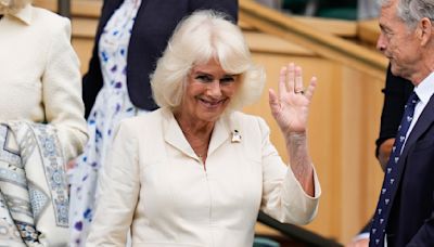 Queen Camilla visits Wimbledon and Royal Box guests include actress Keira Knightley