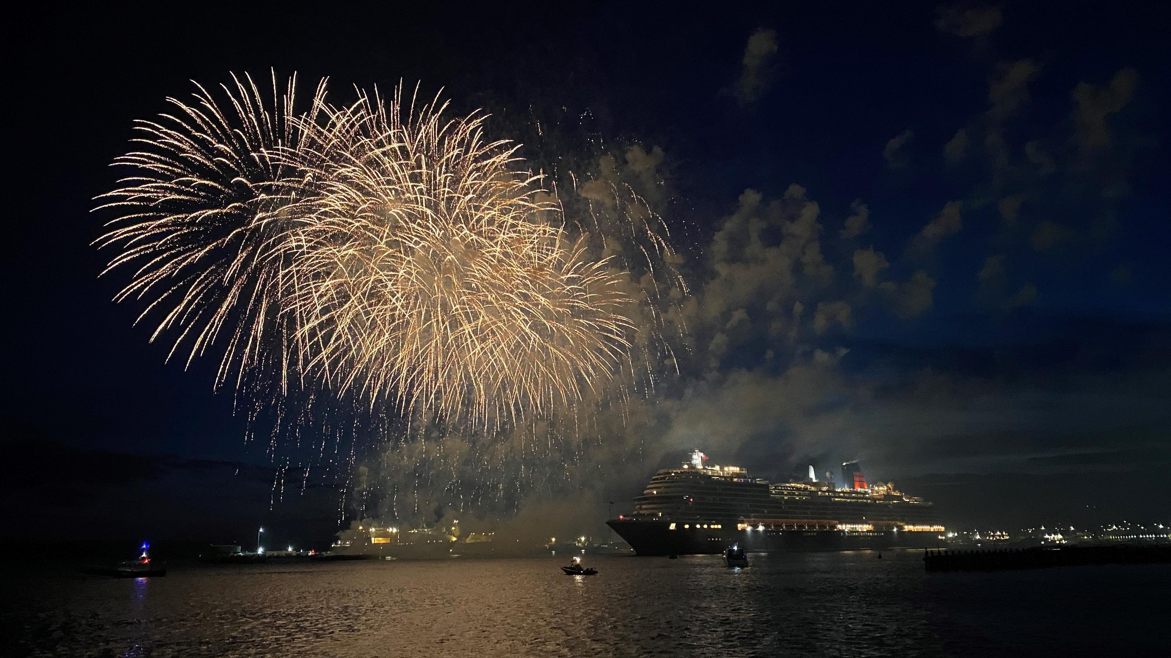 Cunard Queen Anne cruise ship on maiden voyage