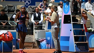 Coco Gauff crashes out of Paris Olympics in tears after heated row with umpire during defeat against Donna Vekic