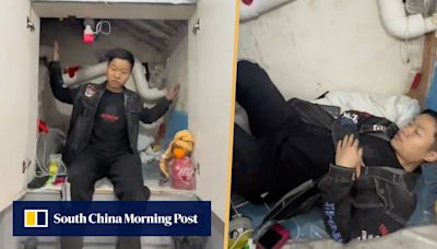 Row over China migrant worker living in tiny Shanghai cabinet for US$7 a month