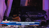 Vehicle crashes into building in Hollywood; driver hospitalized - WSVN 7News | Miami News, Weather, Sports | Fort Lauderdale