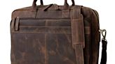 18 Inch Vintage Handmade Leather Travel Messenger Office Crossbody Bag Laptop Briefcase Computer College Satchel Bag...