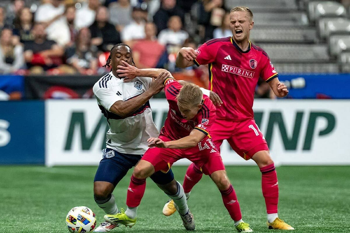 White lifts Vancouver Whitecaps to 4-3 comeback victory over St. Louis City