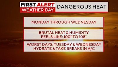 Maryland Weather: Brutal heat returns Monday through Wednesday