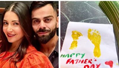 Anushka Melts Hearts with Adorable Father's Day Card for Virat, Fans Ask 'Is This Akaay's Footprints?'