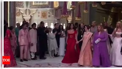 Anant Ambani-Radhika Merchant wedding: Nita Ambani welcomes Kim Kardashian to celebrations; makes grand entrance walking hand-in-hand | - Times of India