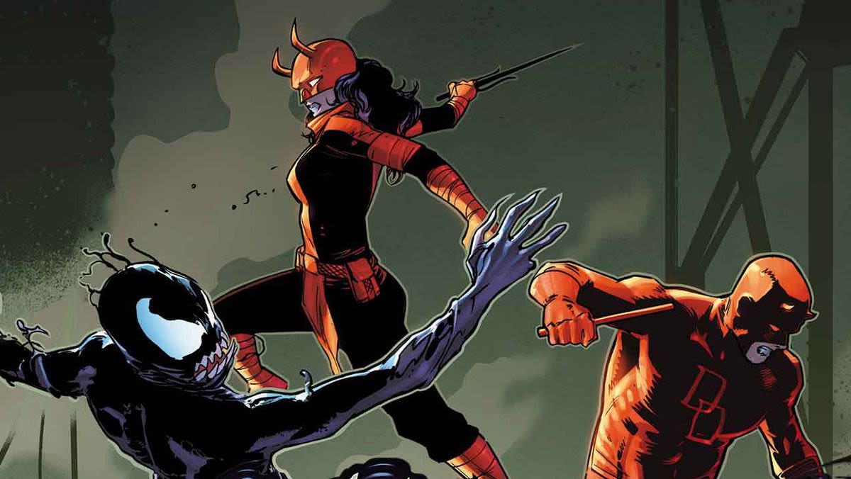 An army of zombie symbiotes are invading Manhattan and it's up to Daredevil plus Daredevil to stop them in Marvel's new Venom War spin-off