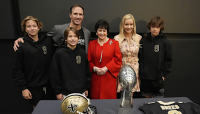 WATCH NOW: Drew Brees' boys right at home in Saints facility