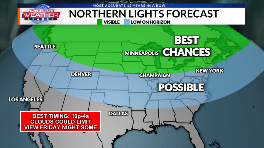 WEATHER NOW: Northern Lights could make an appearance tonight with terrific weather to follow