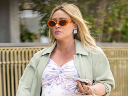 Hilary Duff Dresses Baby Bump in Floral-Print Dress While Out Running Errands