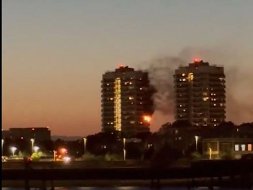 North Woolwich: Fire tears through 10th floor flat in east London tower block