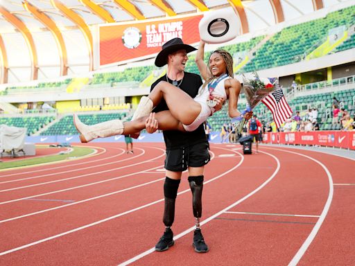 Olympians Tara Davis-Woodhall and Hunter Woodhall’s Relationship Timeline