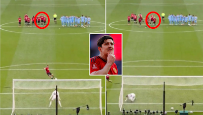 Harry Maguire's actions immediately after Man United's shootout win v Coventry have gone viral