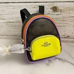 （現貨）Coach鑰匙圈零錢包 滿版撞色 Mini Court Backpack Bag Charm