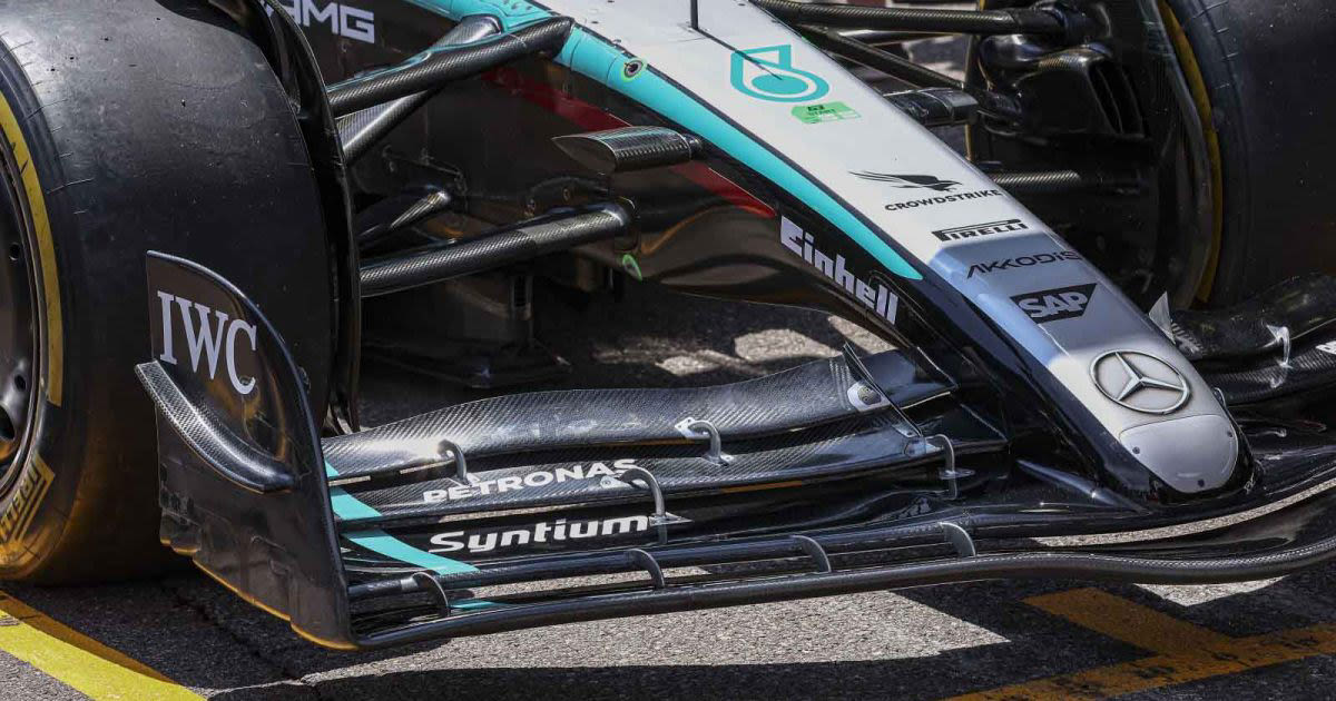 Uncovered: The new Mercedes W15 front wing with legality wire now removed