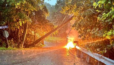 Downed power lines, trees cause road closures in Connecticut as storm sweeps through