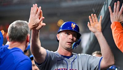 What is Pete Alonso's status one night after being hit in the hand by a pitch?