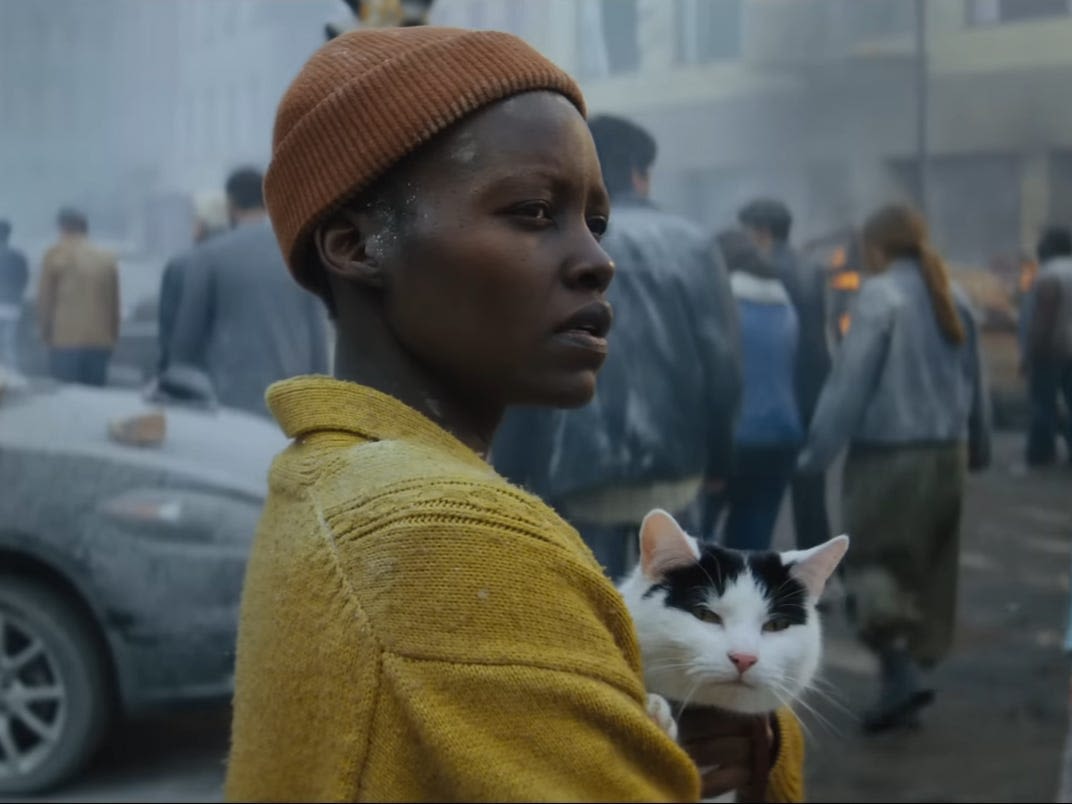Lupita Nyong'o got over her longtime fear of cats by doing 'cat therapy' for 'A Quiet Place: Day One.' Then, she adopted a cat of her own.