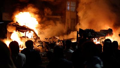 Riot in Leeds as police car overturned, bus torched and fires in Harehills